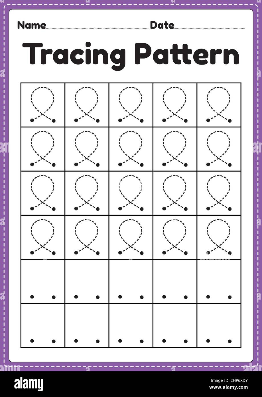 tracing pattern worksheet sleeping and standing lines for kindergarten preschool and montessori school kids to improve handwriting practice activitie stock vector image art alamy
