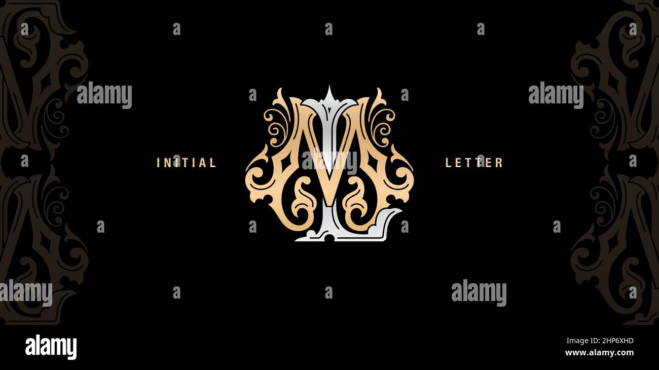 ML monogram classic style Stock Vector