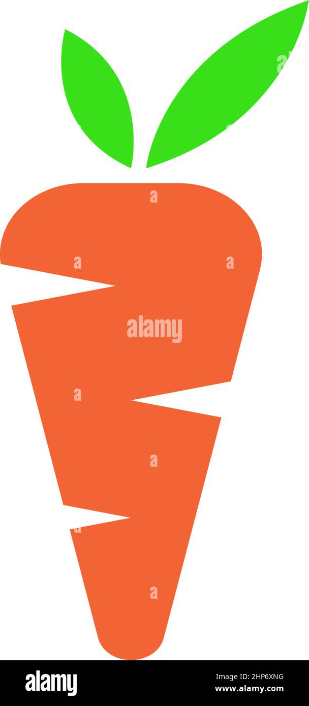 Carrot icon logo flat design template Stock Vector