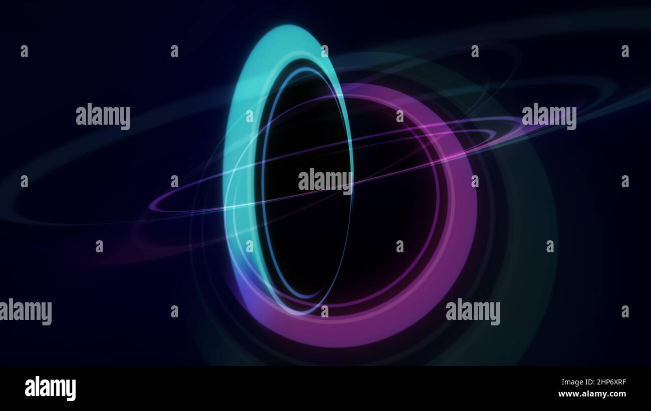 Light Rings Space rings light neon in space, abstract illustration Stock Photo - Alamy