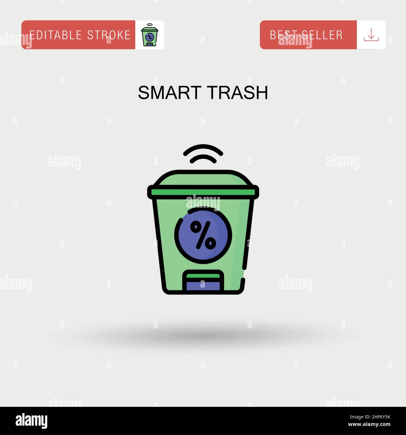 Smart trash Simple vector icon. Stock Vector