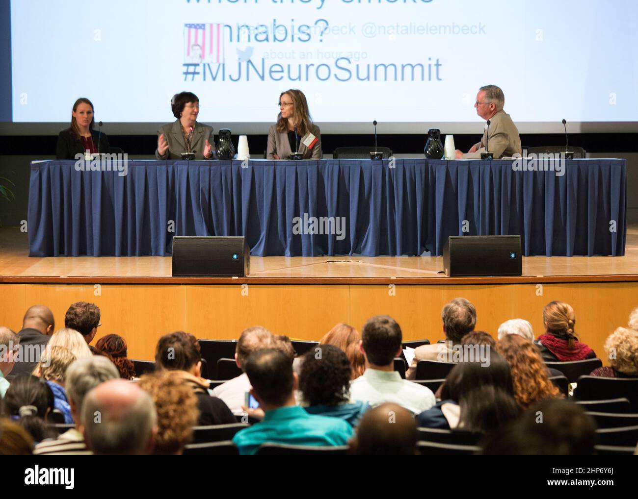 Panel on the therapeutic potential of cannabinoids and marijuana, from left to right:  Dr. Christina Rabinak from Wayne State University, Dr. Cecilia Hillard from Medical College of Wisconsin, Dr. Andrea G. Hohmann from Indiana University and Dr. Barth Wilsey from the Stock Photo