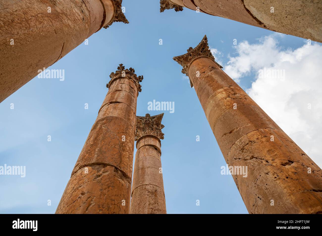 Columns, Temple of Artemis, Jerash, Jordan Stock Photo