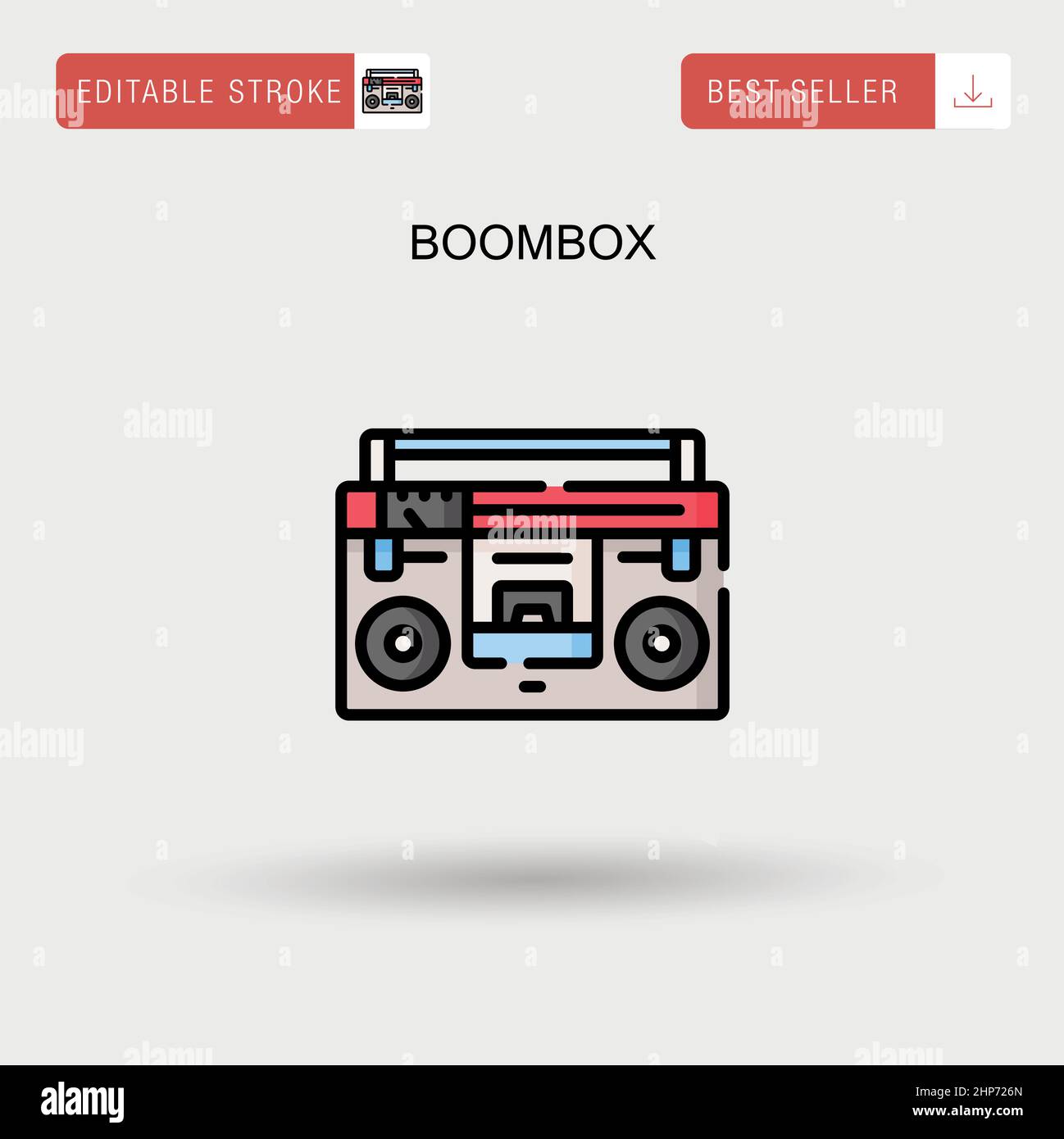 Boombox Simple vector icon. Stock Vector