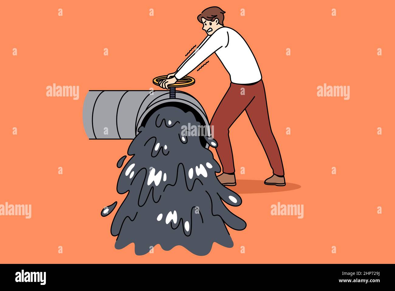 Struggle with oil trash concept Stock Vector