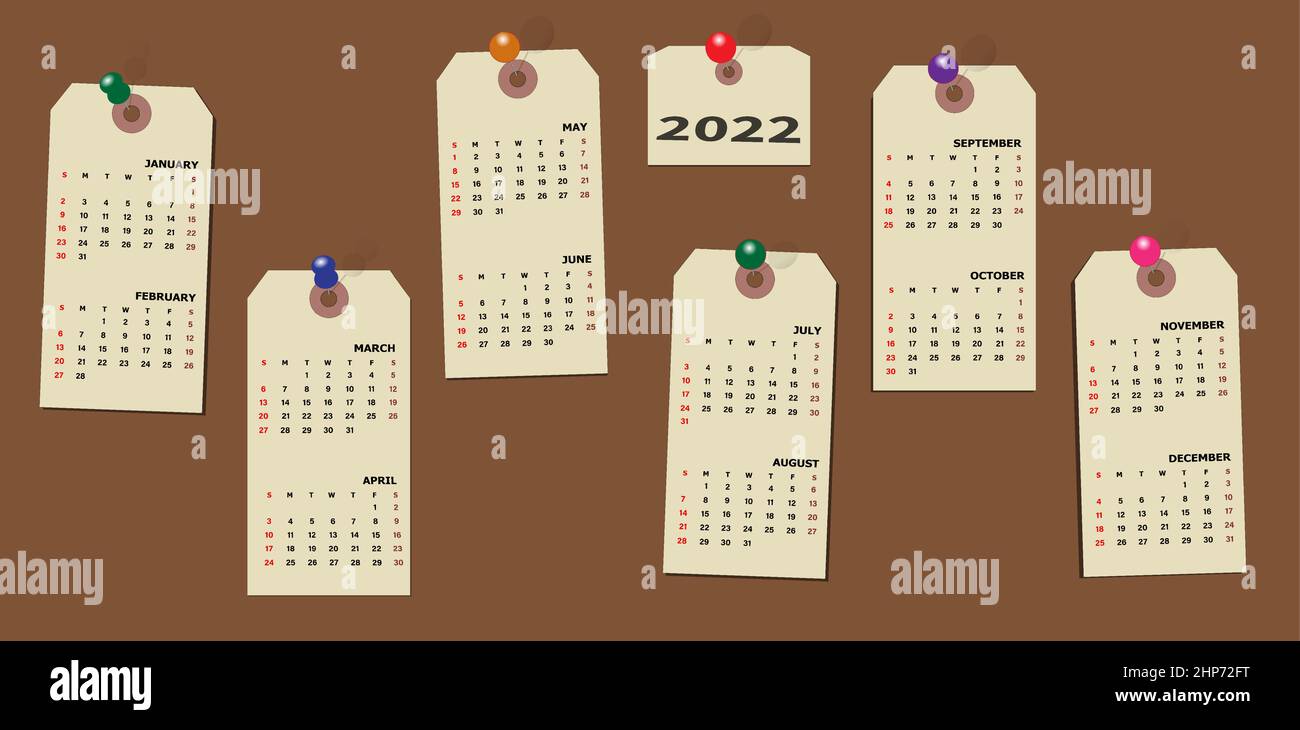 Calendar year 2022 Stock Vector