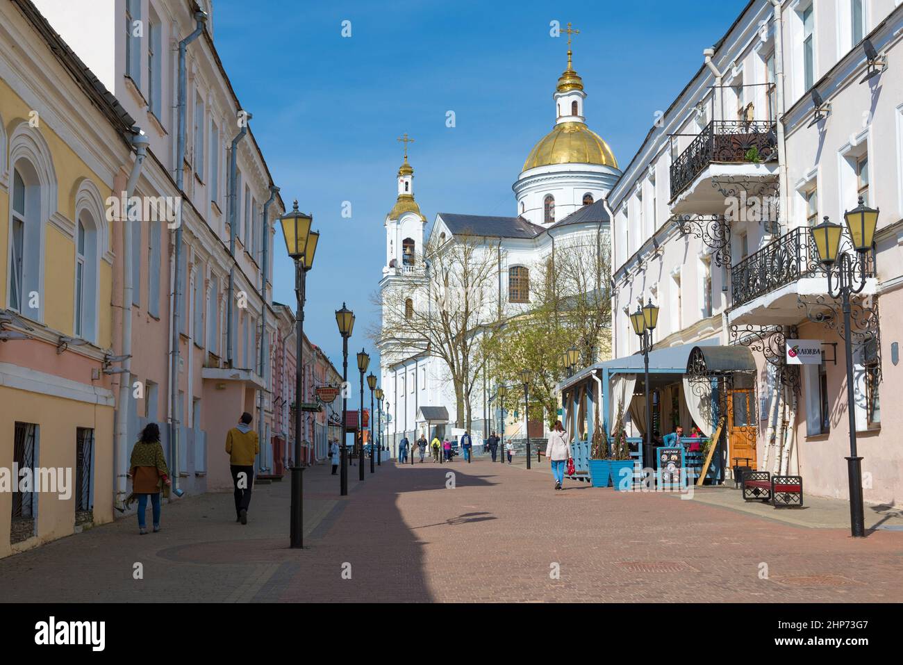 VITEBSK, BELARUS - MAY 02, 2019: Sunny May day on Suvorov pedestrian street Stock Photo