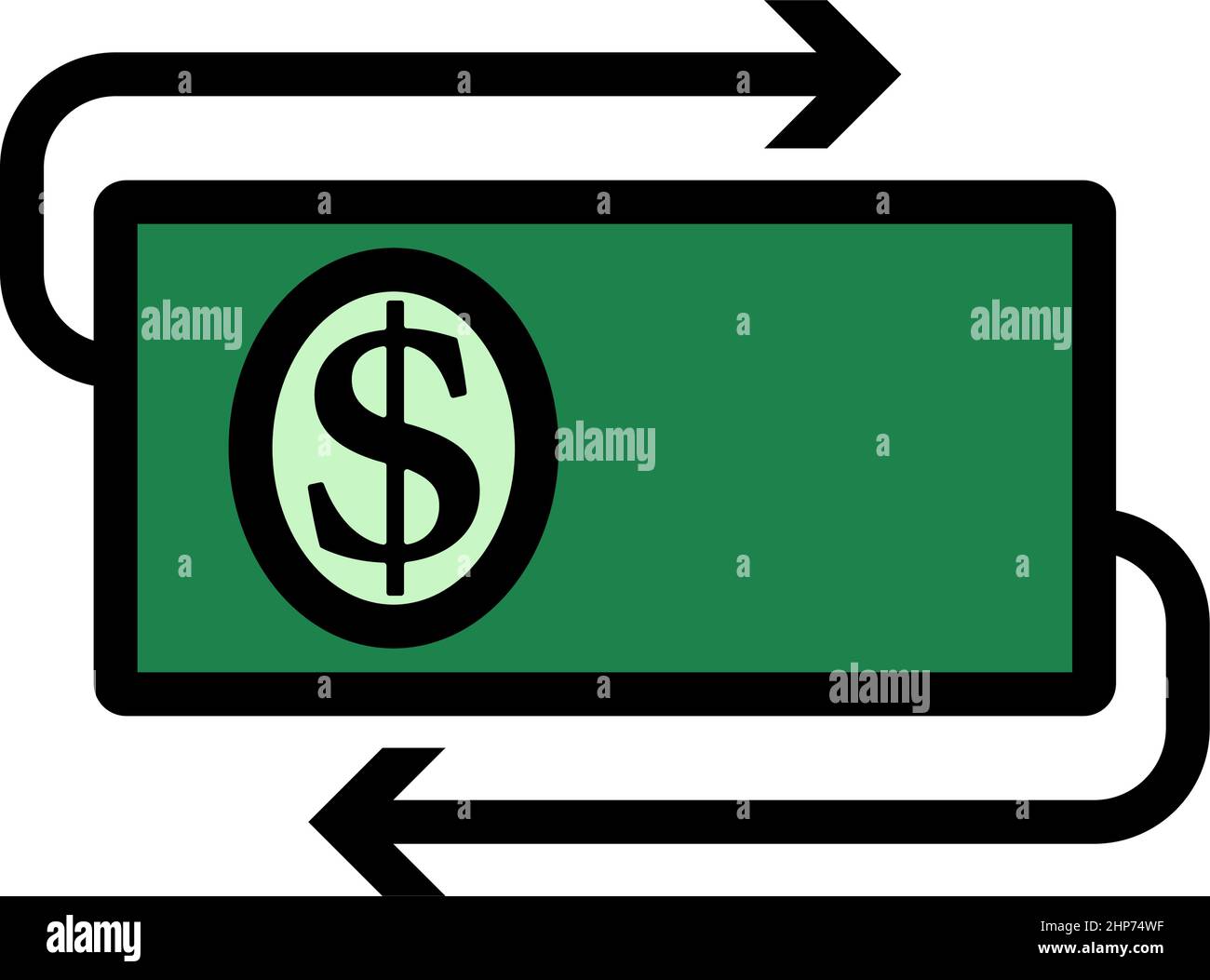 Cash Back Dollar Banknote Icon Stock Vector Image & Art Alamy