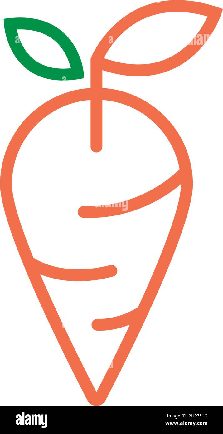 Carrot icon logo flat design template Stock Vector