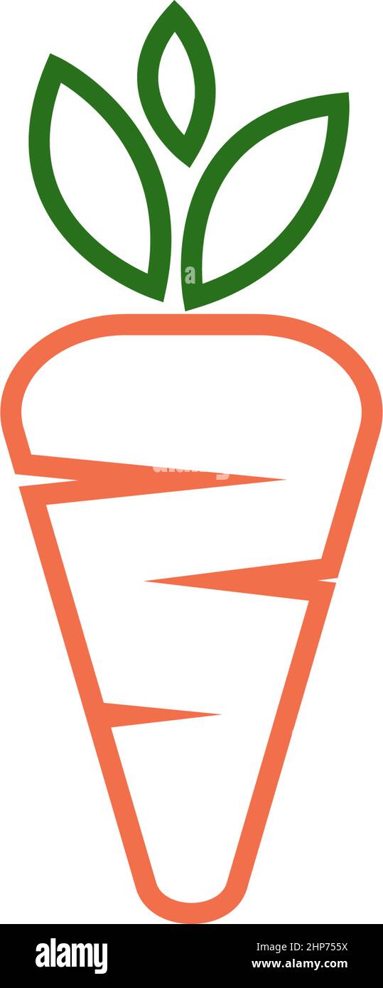 Carrot icon logo flat design template Stock Vector