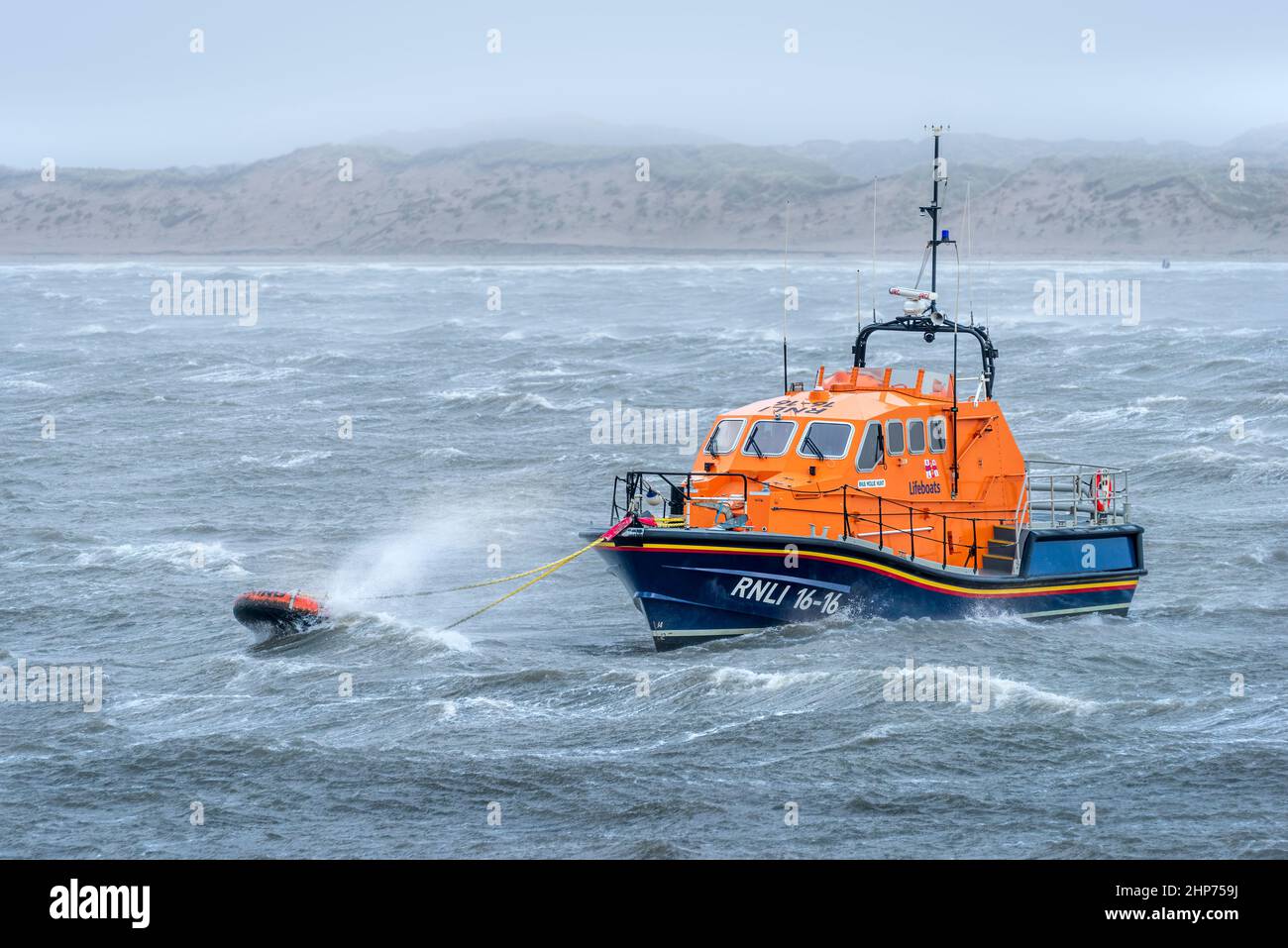 Appledore, North Devon, England.Friday 18th February 2022. The Met Office issued a rare Red Weather Warning for the South West of England with excepti Stock Photo