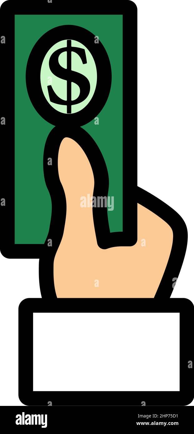 Hand Hold Dollar Banknote Icon Stock Vector Image & Art - Alamy