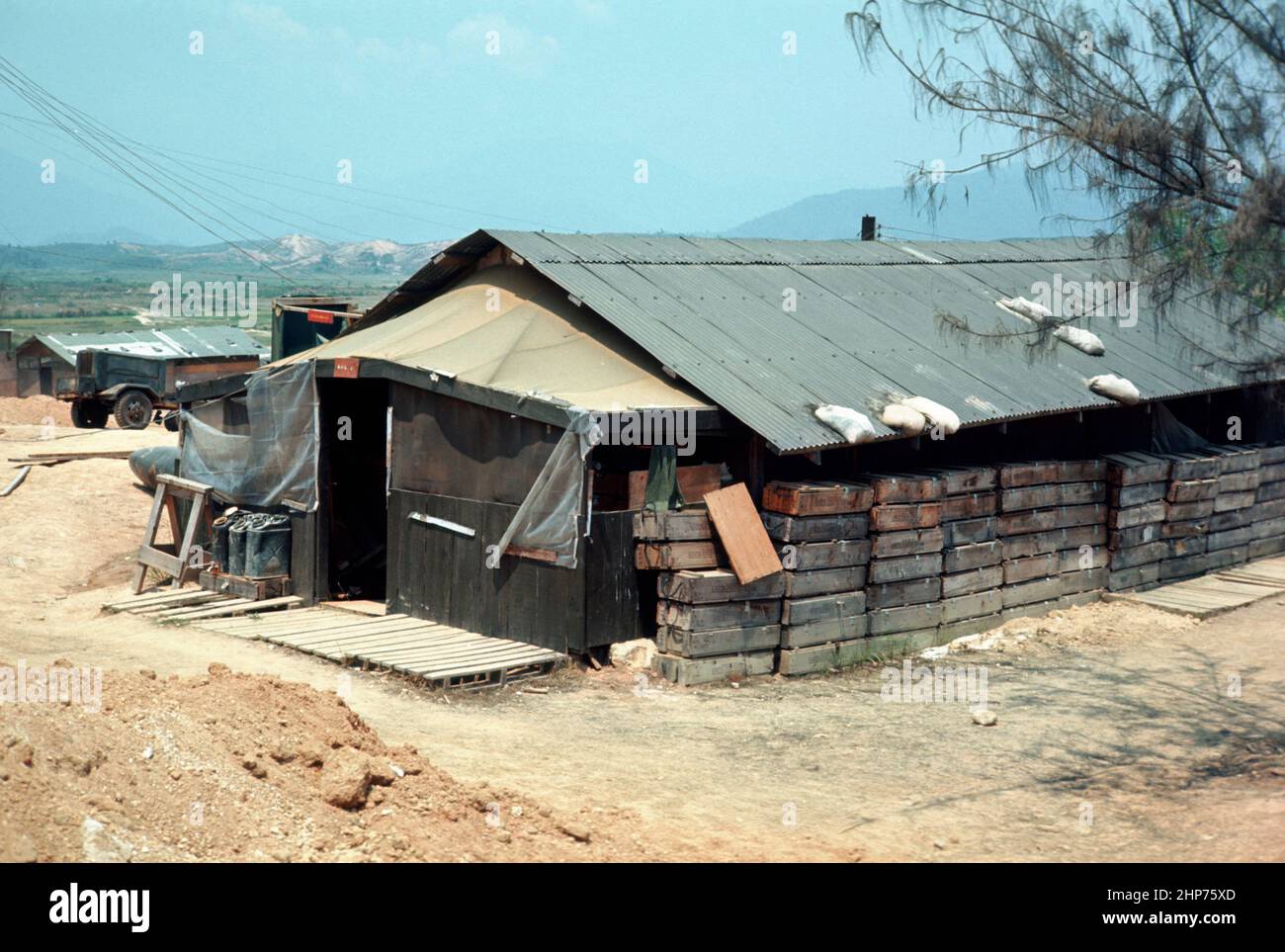 Vietnam War Era Photos "Hooch (living quarters), Hill 10", April 1969