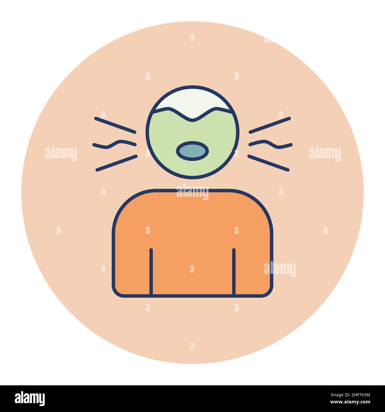 Novel Coronavirus symptoms dry cough vector icon Stock Vector