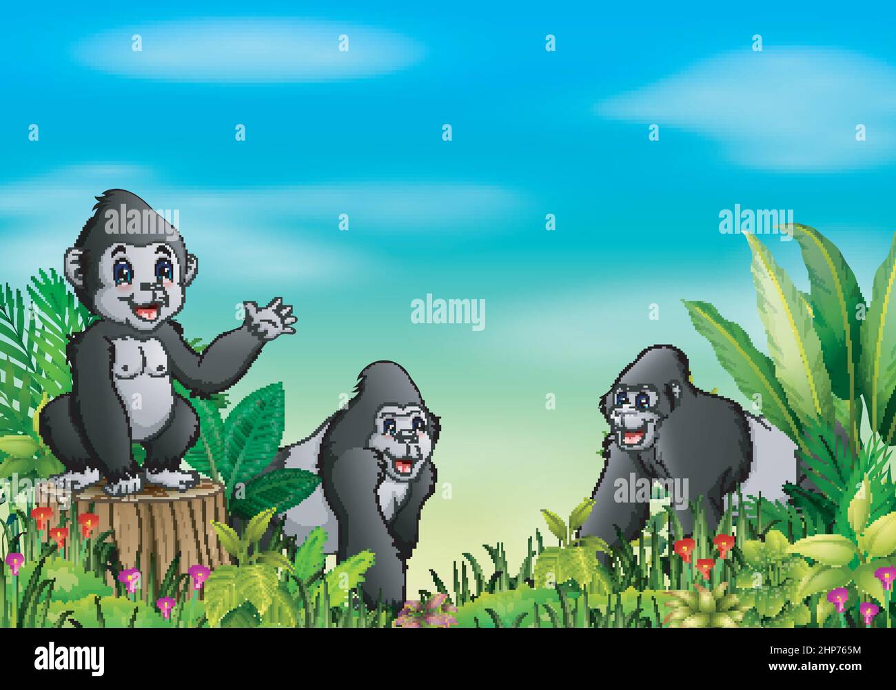 Calm Gorilla Stock Vector Images Alamy