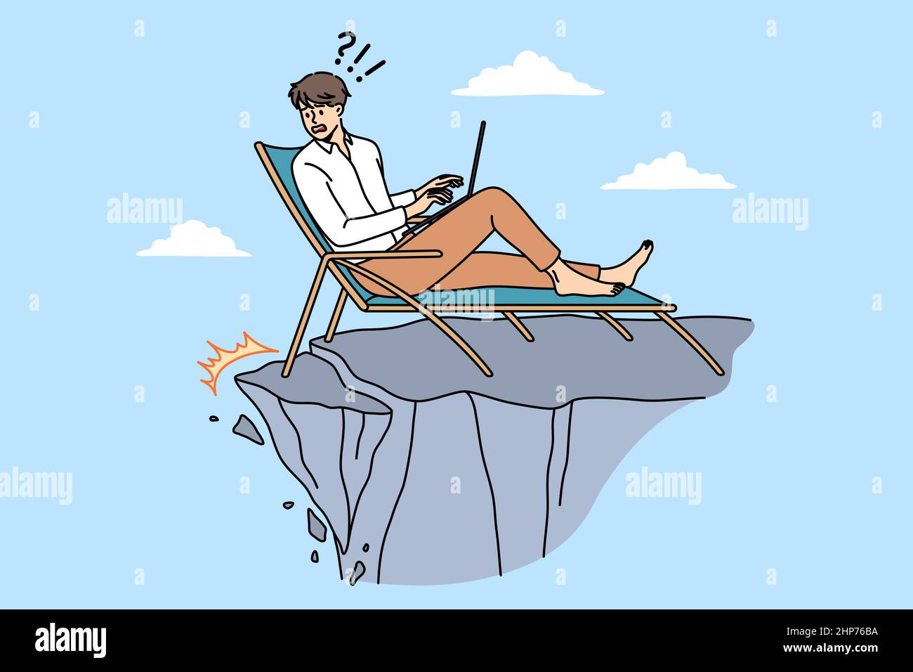 Earthquake and feeling panic concept. Stock Vector