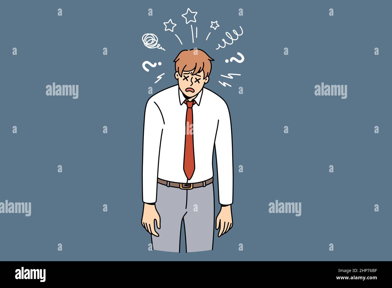Feeling stressed and tired concept Stock Vector