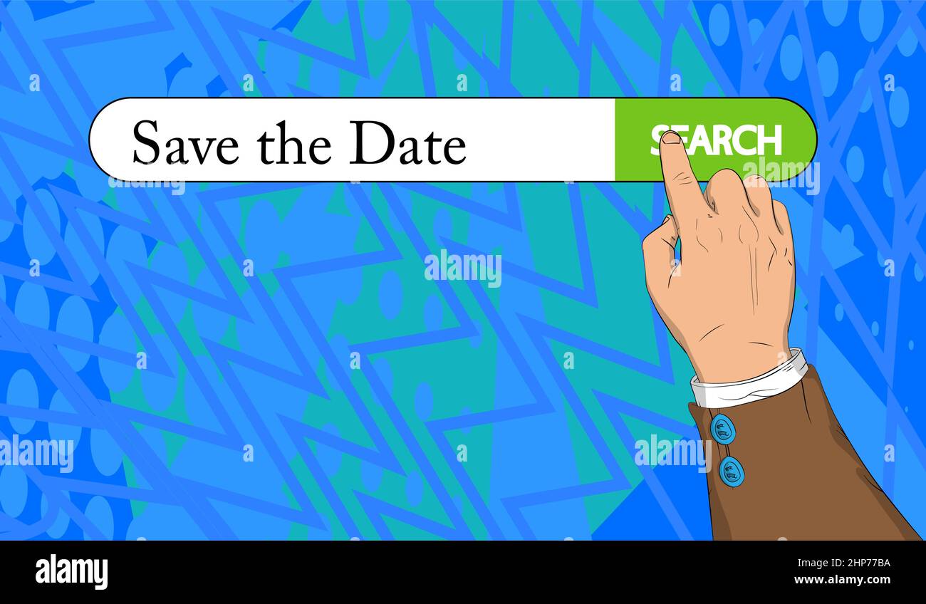 Save The Date Invitation Message Business Information Stock Vector 
