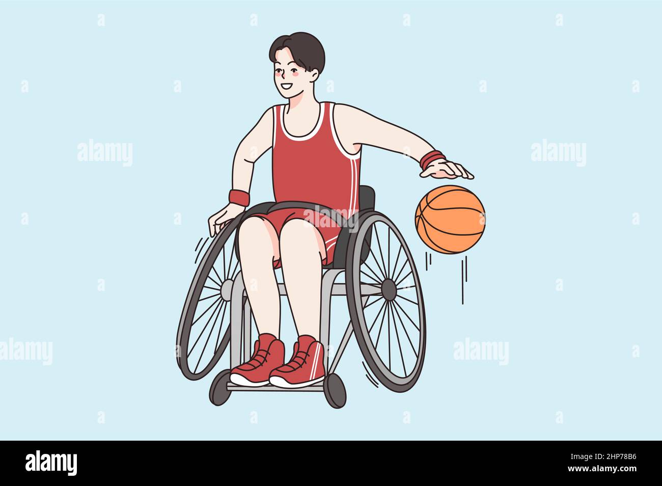 Disabled boy wheelchair basketball Stock Vector Images - Alamy