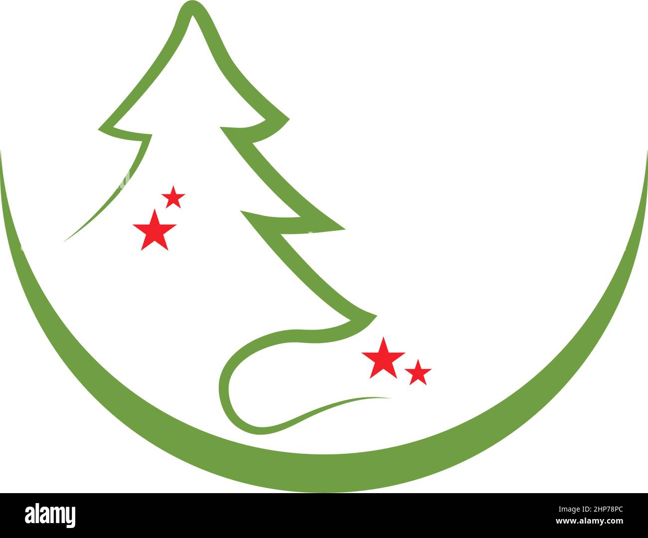 Christmas Tree icon flat design template Stock Vector