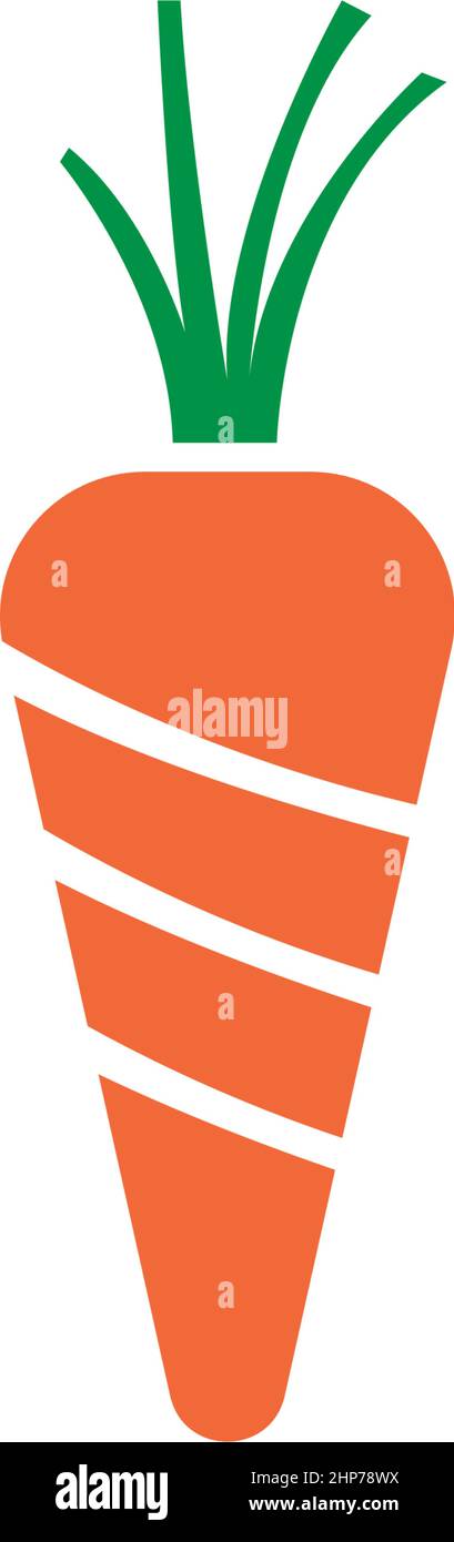 Carrot icon logo flat design template Stock Vector