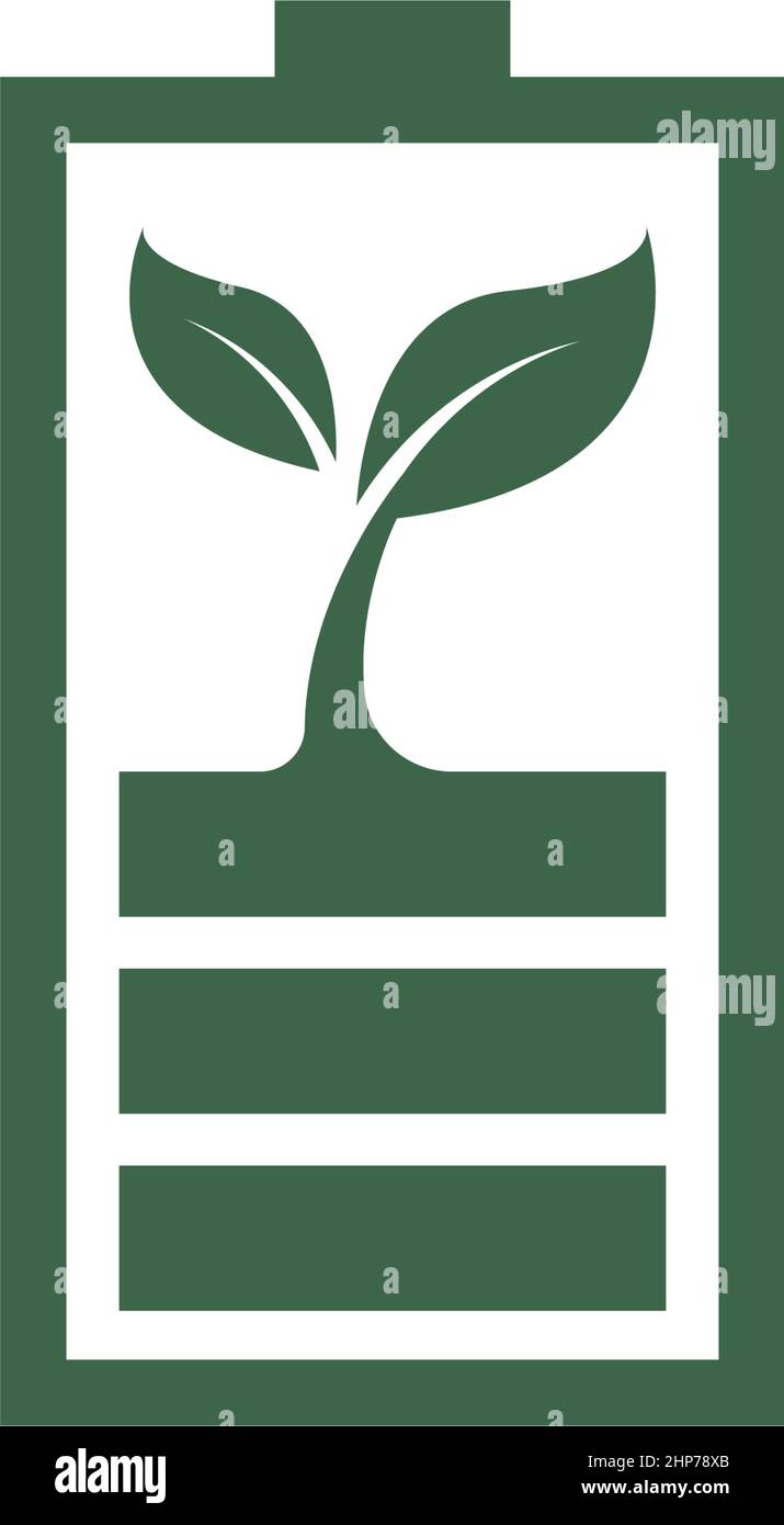 eco battery icon illustration vector design Stock Vector