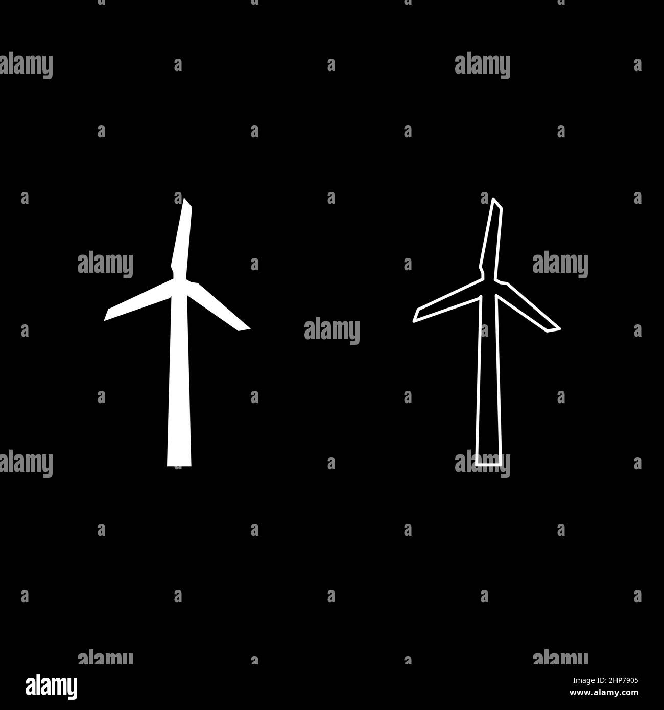 Wind generator icon white color vector illustration flat style image set Stock Vector