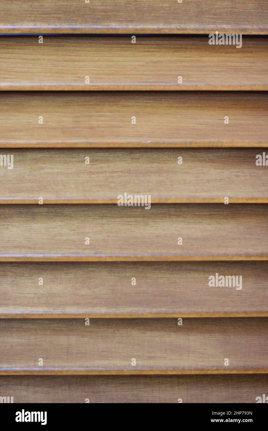 Horizontal wooden window slats in the closed position Stock Photo Alamy