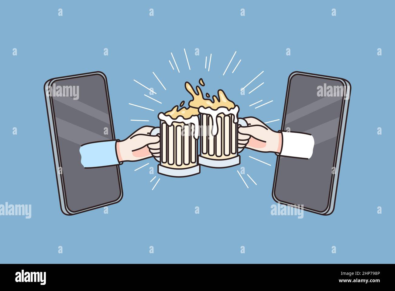 Online party and celebration concept. Stock Vector