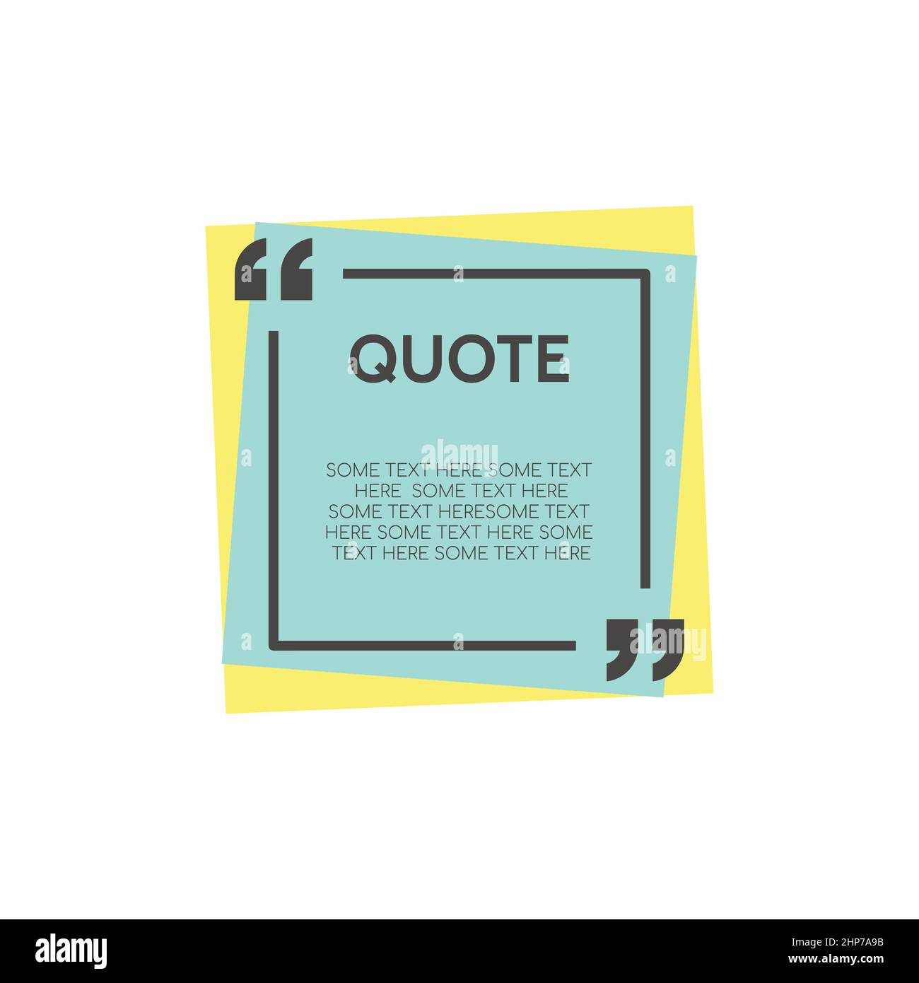 Colorful quote box with quotation marks Stock Vector