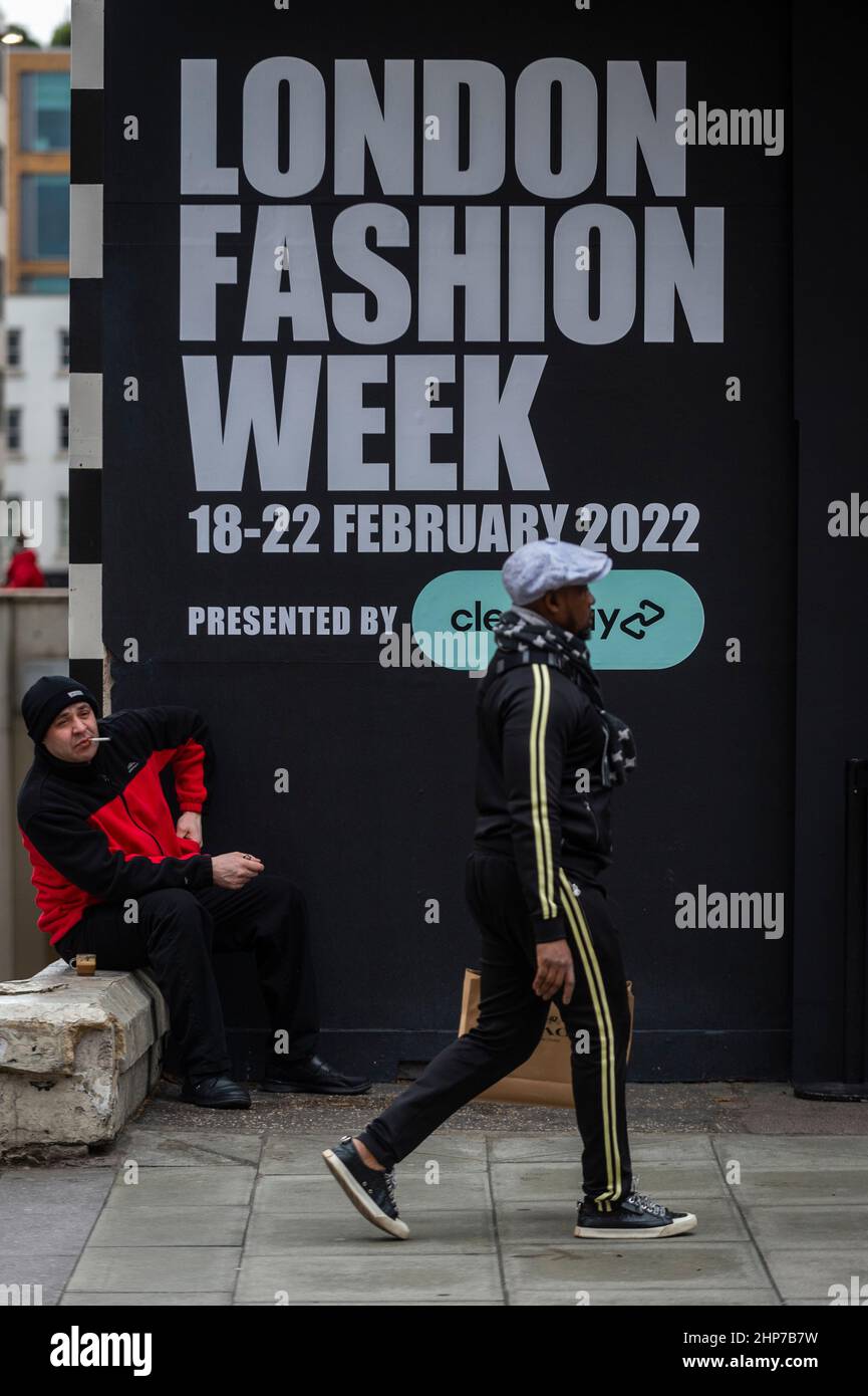 London, UK.  19 February 2022.  The exterior of the BFC NEWGEN Show Space at The Old Selfridges Hotel on Oxford Street during London Fashion Week (LFW).  This season, there are 86 physical and 61 digital activations comprising 129 brands from luxury names to emerging designers.  Credit: Stephen Chung / Alamy Live News Stock Photo