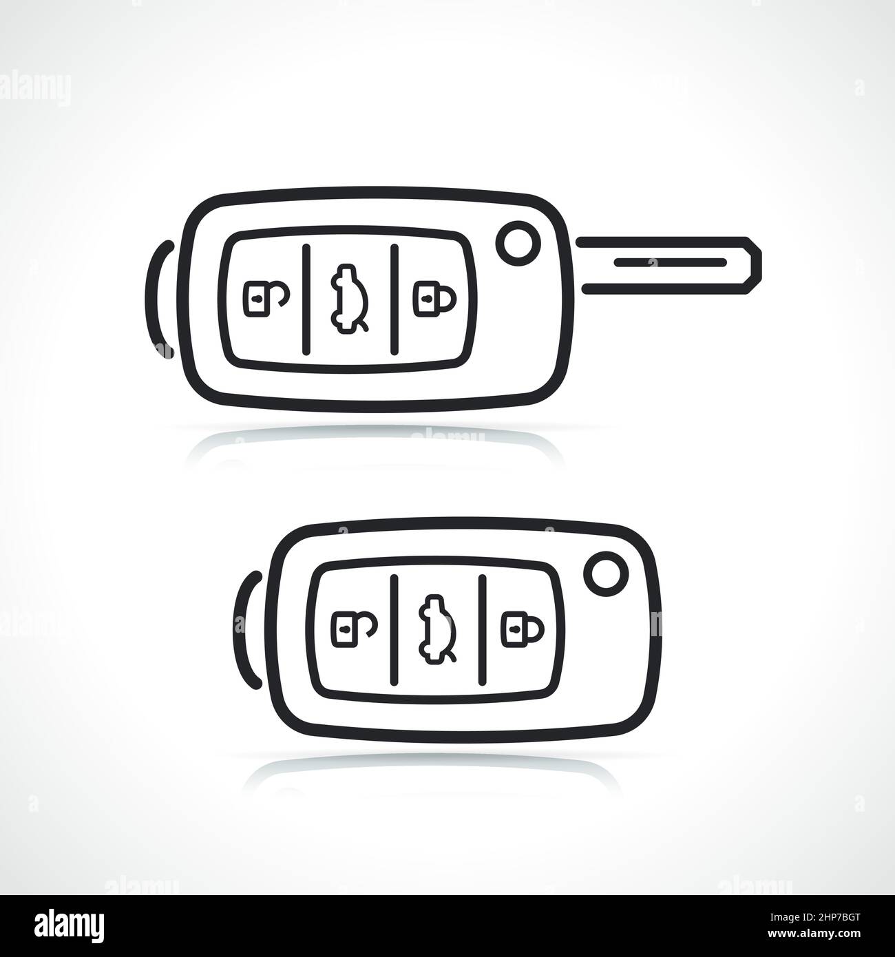 car key thin line icon Stock Vector