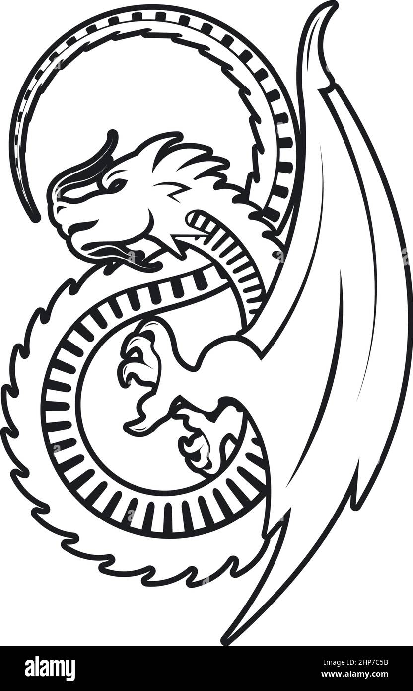 Dragon icon template vector illustration Stock Vector