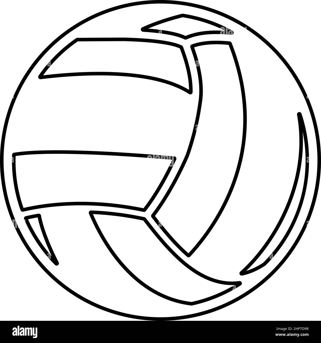 Volleyball ball sport equipment contour outline icon black color vector