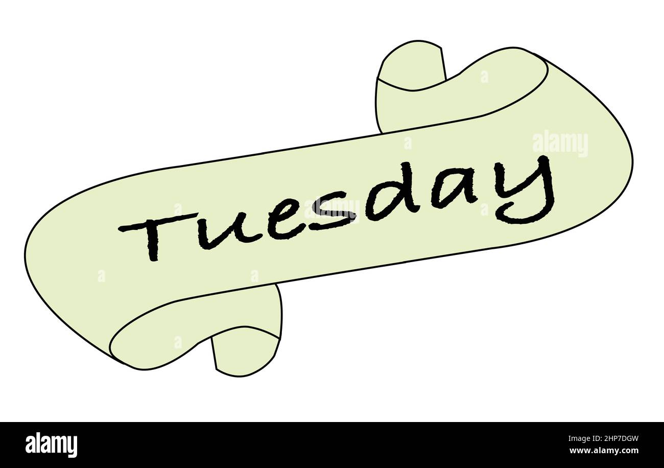 Tuesday Day Scroll Stock Vector Image Art Alamy