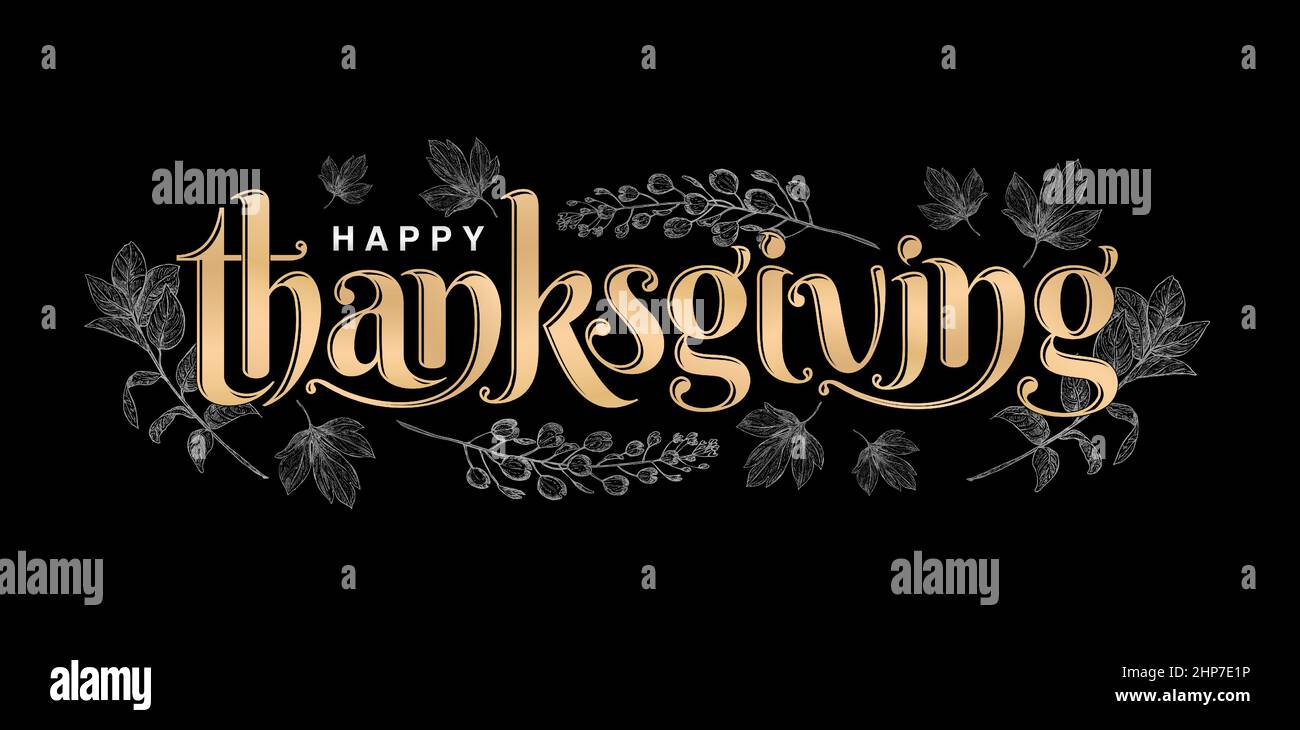 Thanksgiving lettering Stock Vector