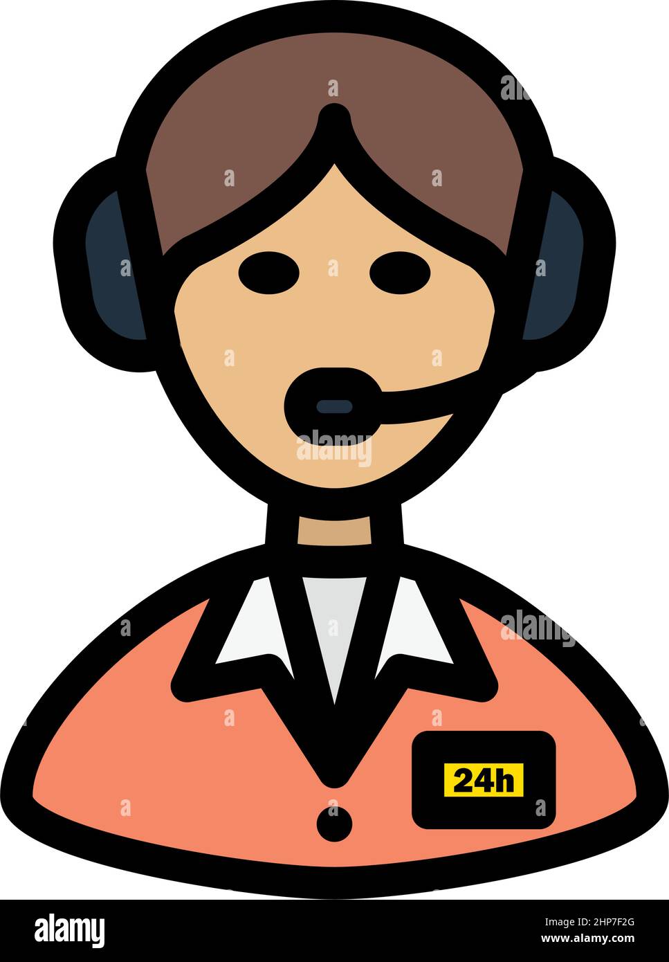 24 Hour Operator Icon Stock Vector