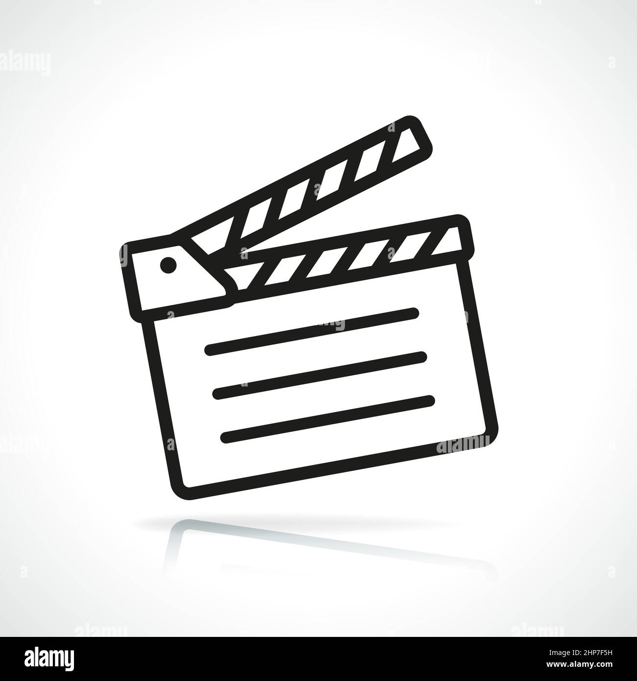 cinema clapper thin line icon Stock Vector