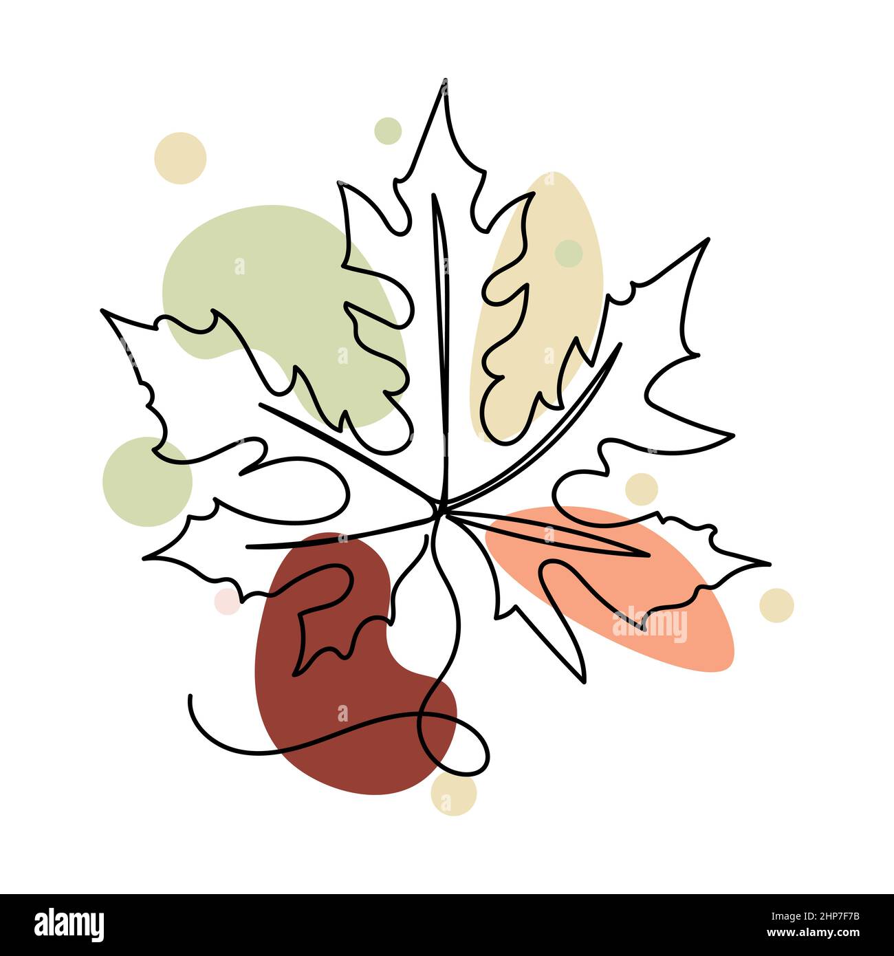 Simple outline drawing a leaf Royalty Free Vector Image