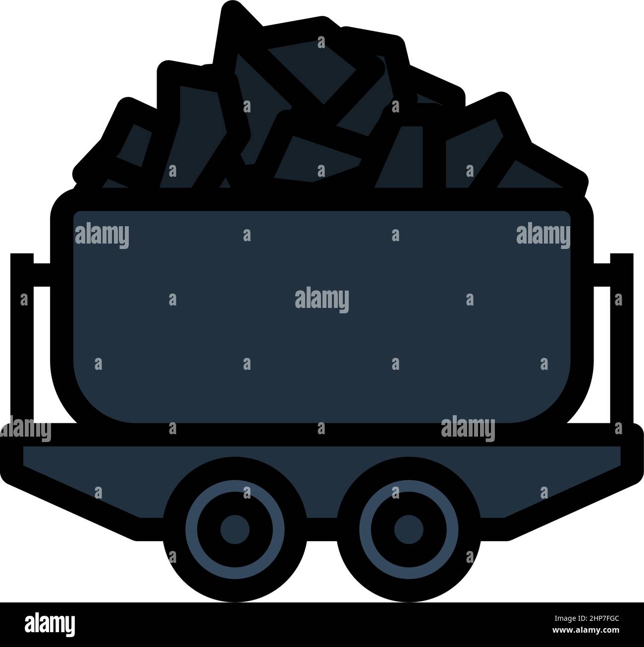 Mine Coal Trolley Icon Stock Vector