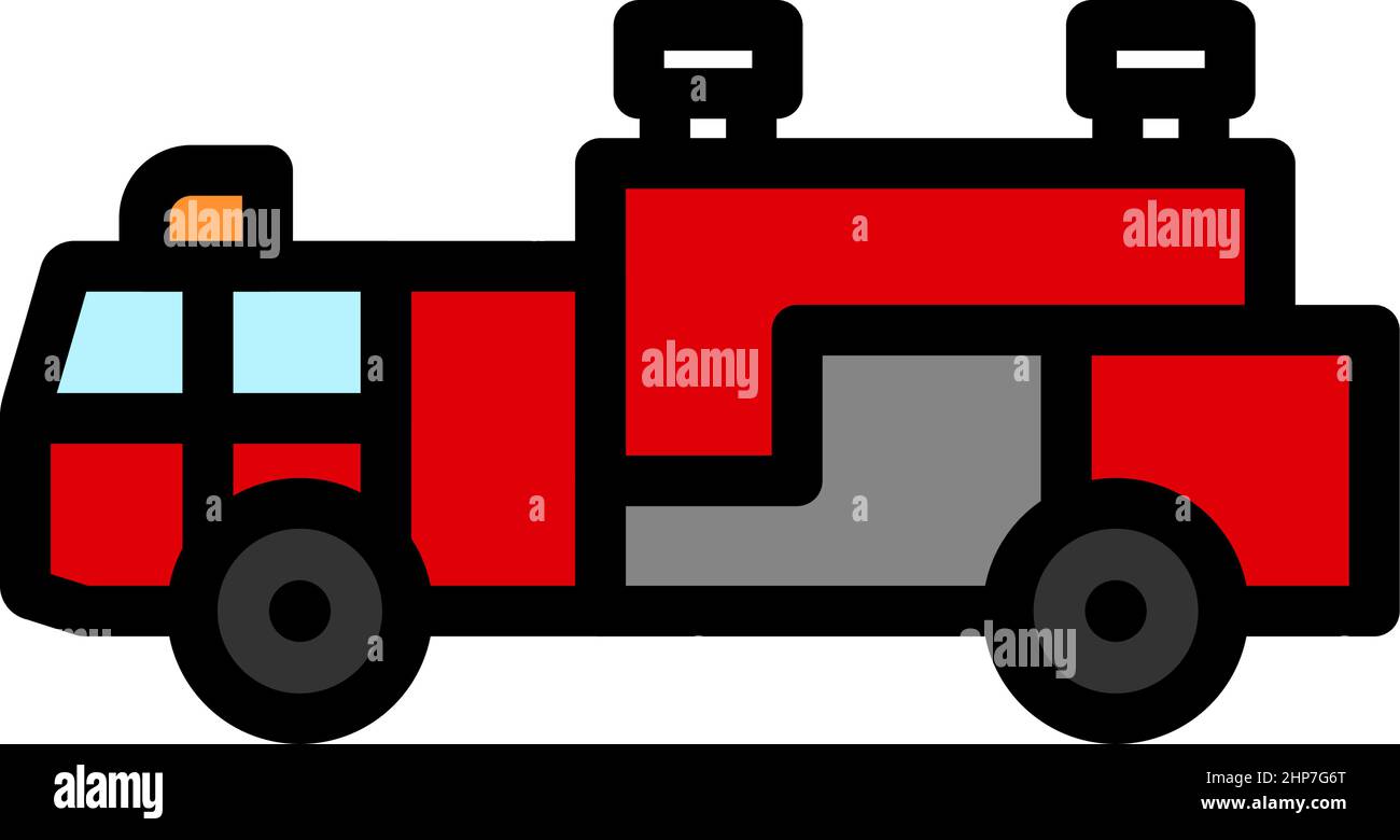 Fire Service Truck Icon Stock Vector