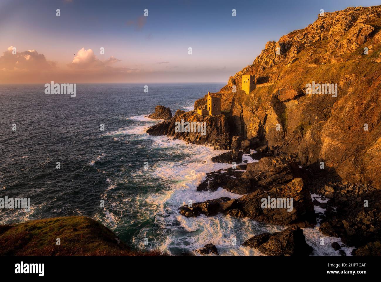 The Crowns Engine House Botallack Mine Cornwall Stock Photo - Alamy