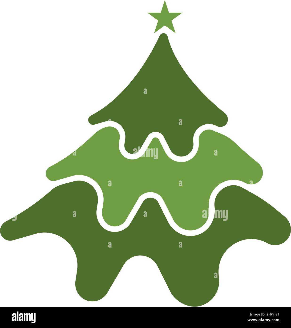 Christmas Tree icon flat design template Stock Vector