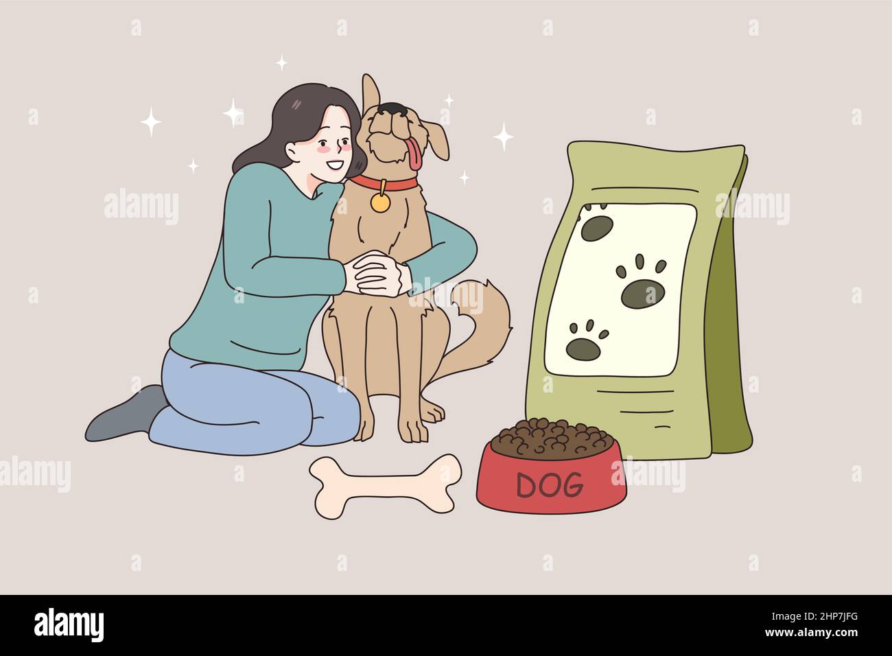 Pet owner and dog food concept Stock Vector Image & Art Alamy