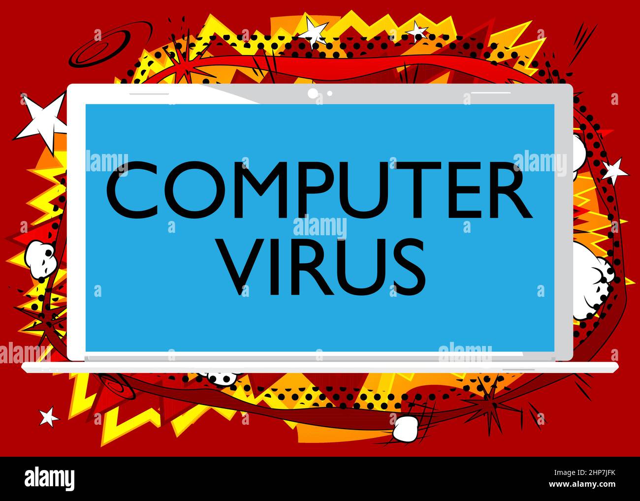 Computer virus text, sign. Stock Vector