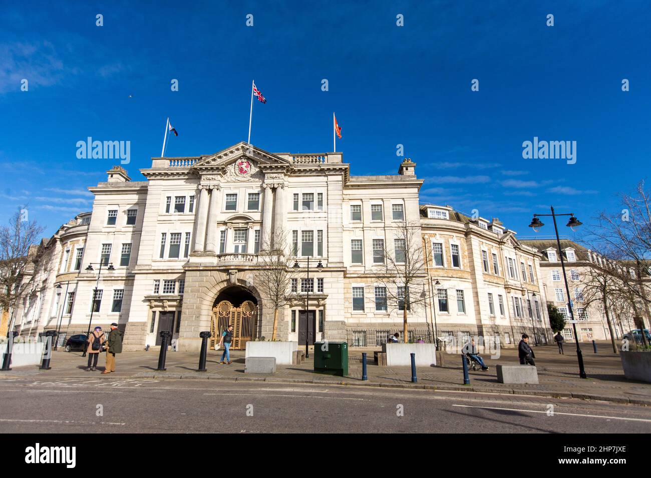The 1913 facade of County Hall Maidstone, Kent. County Hall, formerly