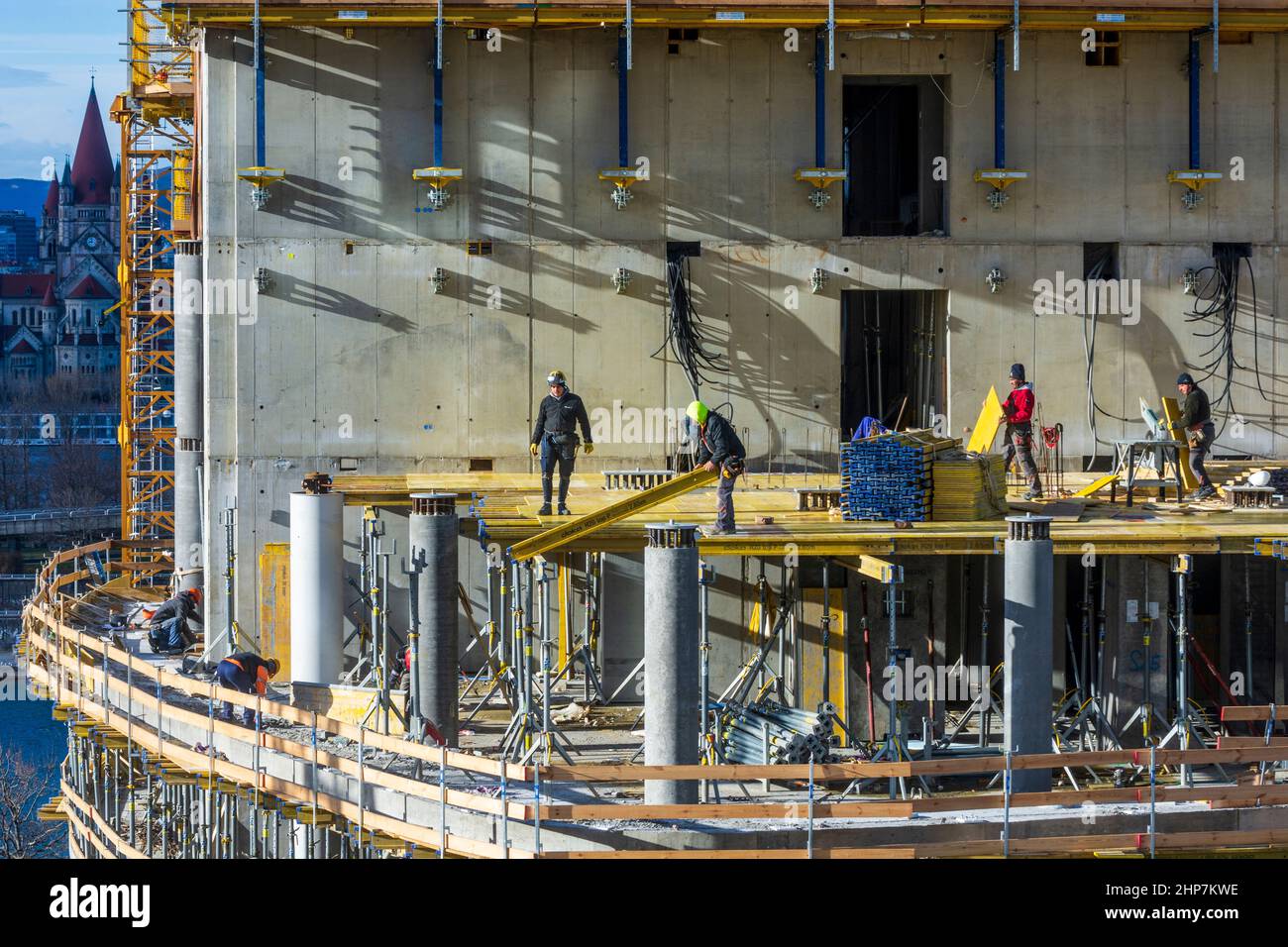 Wien, Vienna highrise apartment building in construction