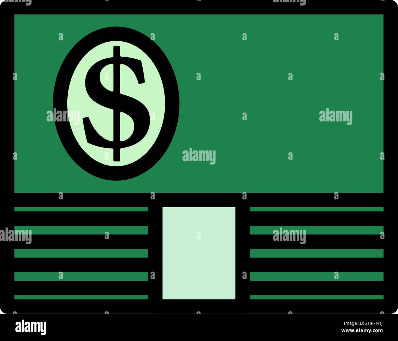Banknote On Top Of Money Stack Icon Stock Vector Image & Art - Alamy