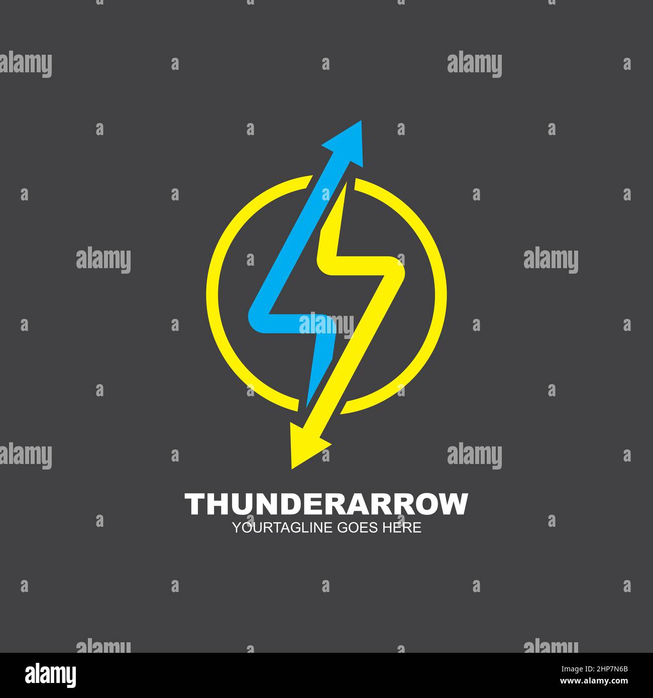 thunderbolt arrow vector icon illustration design template Stock Vector