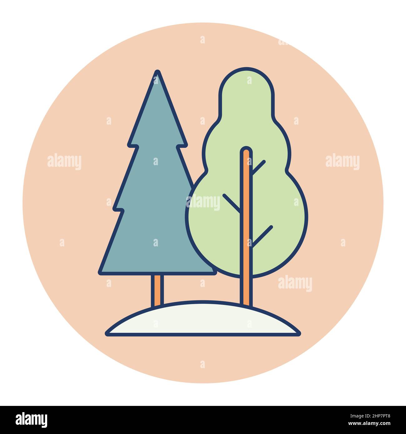 Deciduous and conifer forest vector icon Stock Vector